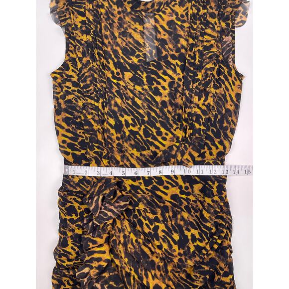 AllSaints Animal Print Ruched Mini Dress US 4 - Picture 8 of 9